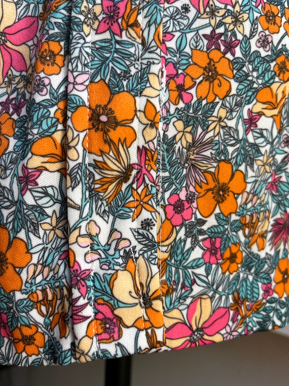 70s floral print wing tip collar shirt vintage - image 6