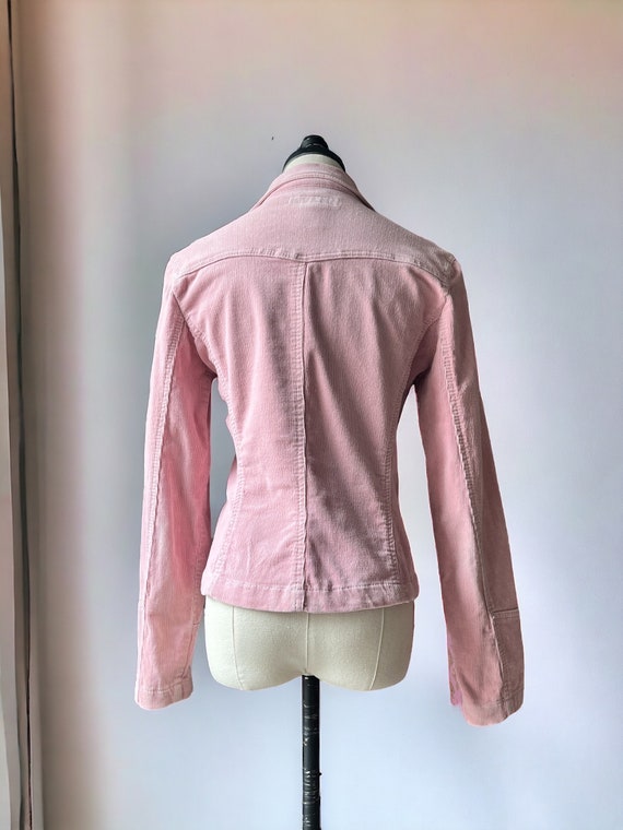 90s vintage baby pink corduroy jacket y2k blazer … - image 3
