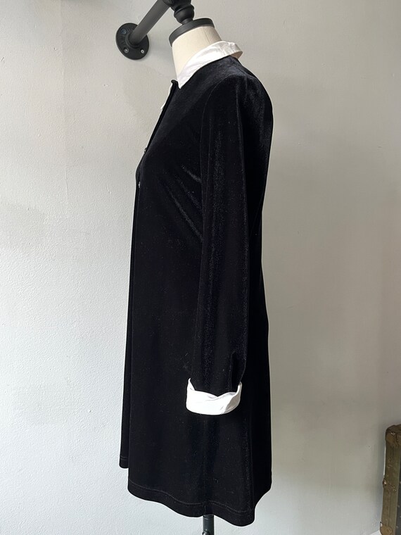 90s vintage long sleeve velvet mini dress collare… - image 3