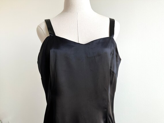 90s nylon plus size bias cut little black dress v… - image 5