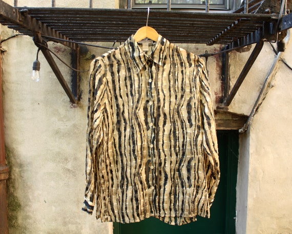 90s metallic animal print blouse 1990s vintage