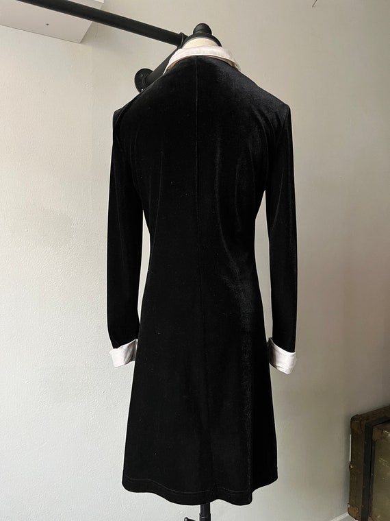 90s vintage long sleeve velvet mini dress collare… - image 4