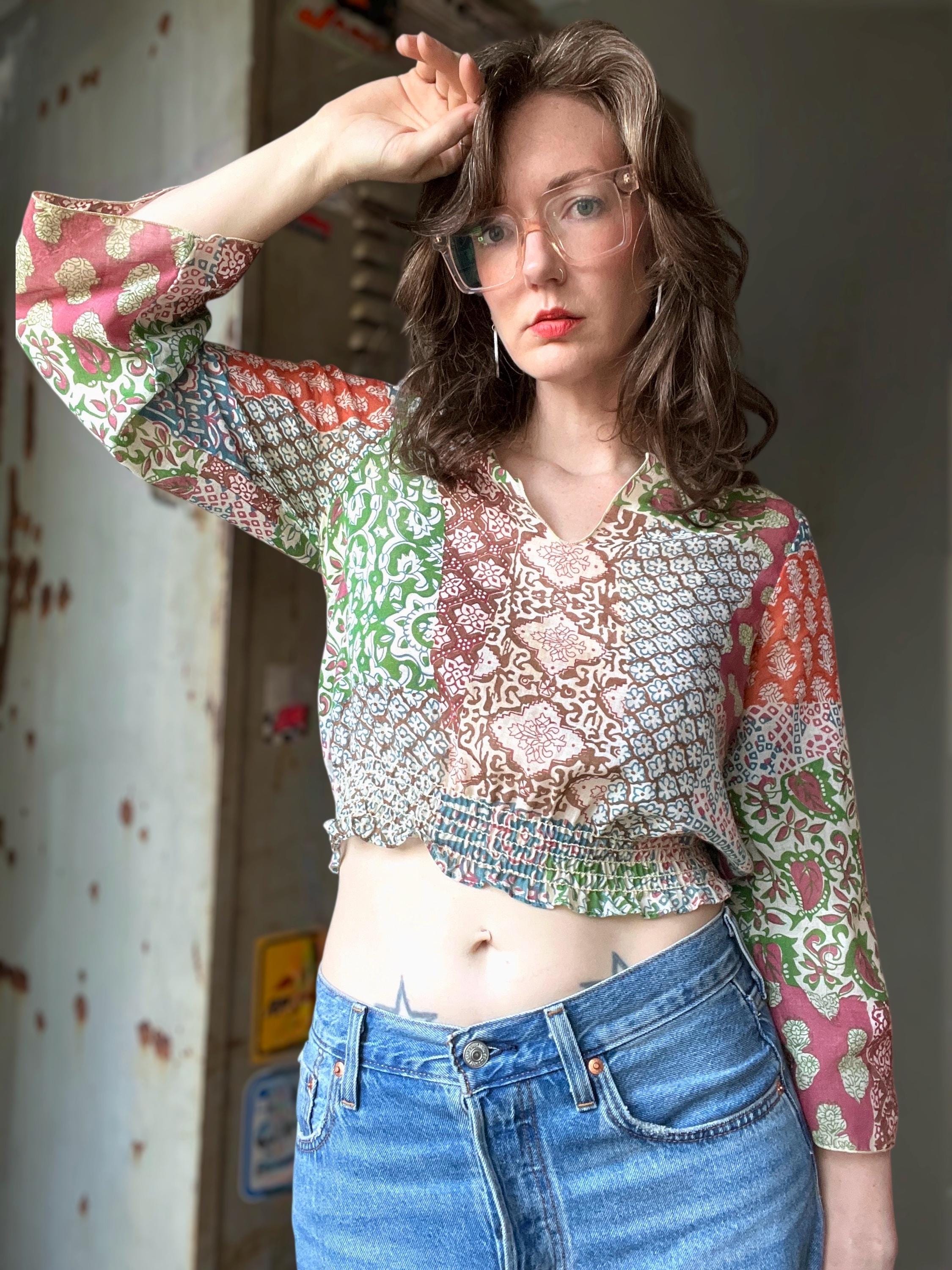 Sheer Patchwork Top - Etsy