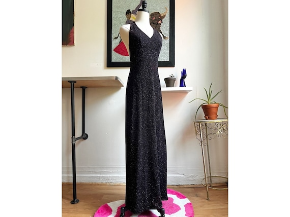 90s vintage slip dress bias cut embellished spark… - image 1