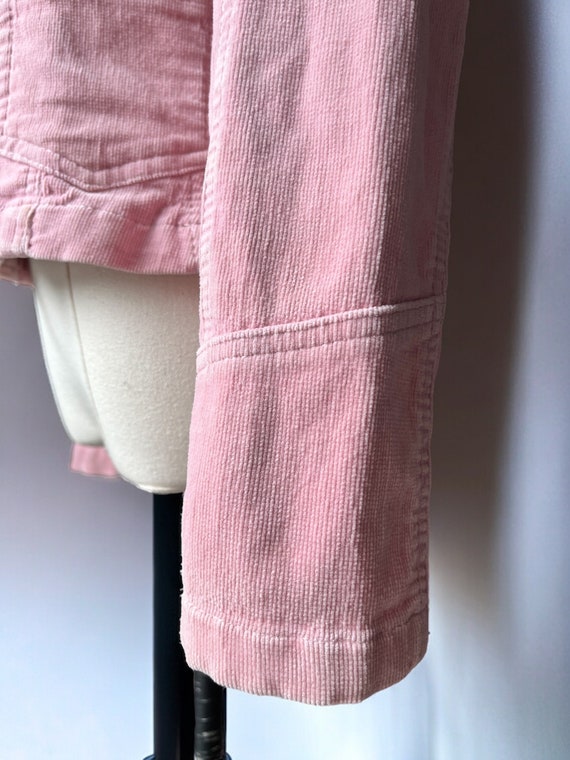 90s vintage baby pink corduroy jacket y2k blazer … - image 5