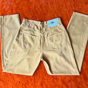 Vintage 90s Pepe Jeans | 1990s Roasted Yellow High‑Waist Straight Leg Denim | Size 30