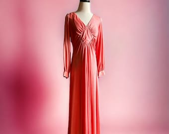 60s vintage bias cut gown princess sleeve 1960s