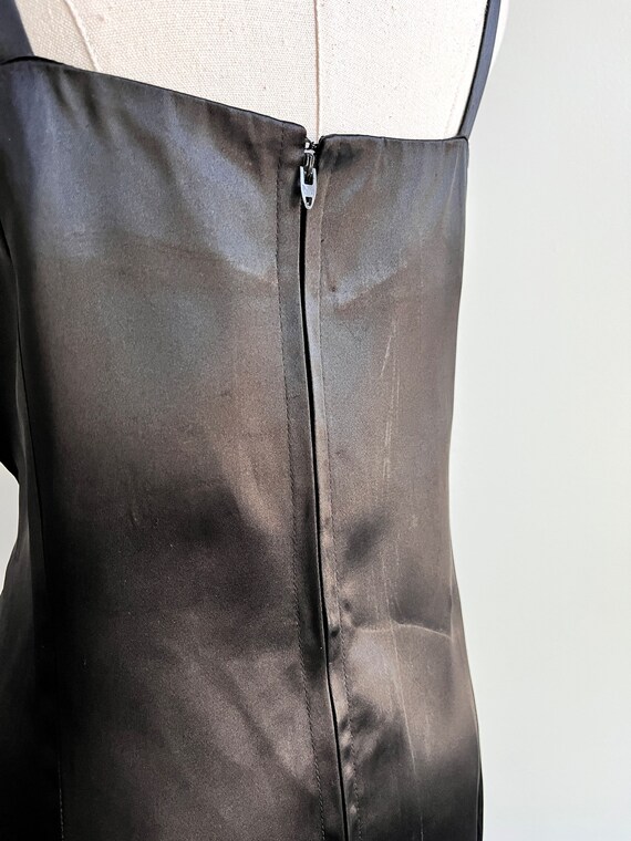 90s nylon plus size bias cut little black dress v… - image 2