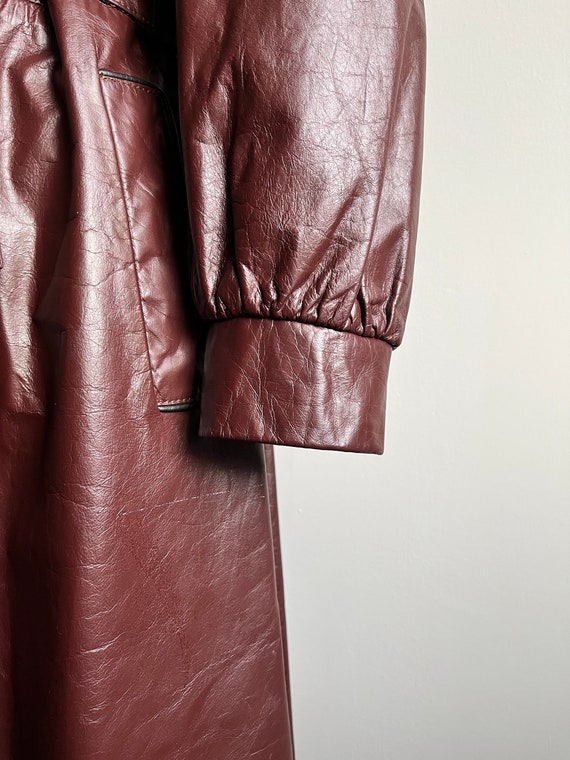60s vintage leather trench coat cognac jacket 196… - image 7