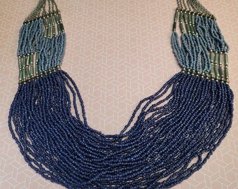 Lucky Brand Beautiful Colbalt Blue Beaded Necklace