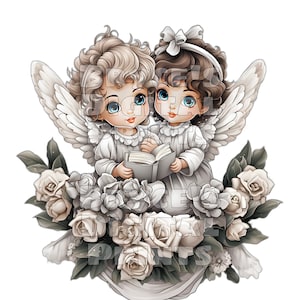 Watercolor Cherubs, Digital Download, Cherub, Cherubs, Little Angels, Cherub Clipart, Little Angels Clipart, Watercolor Clipart, Cherub PNG