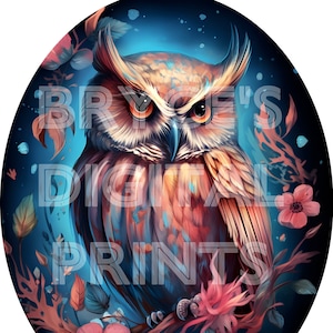 Kwiatowa Sowa Mandala, Pobieranie Cyfrowe, Sowa PNG, Clipart Sowy, Sublimacja Sowy, Wzory Sublimacji, Mandala Sowy, Sztuka Ścienna Sowy, Malowanie Sowy