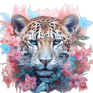 Watercolor Leopard Clipart Digital Download Leopard Watercolor Leopard Animal Clipart Cute Watercolor Animals PNG Leopard Sublimation