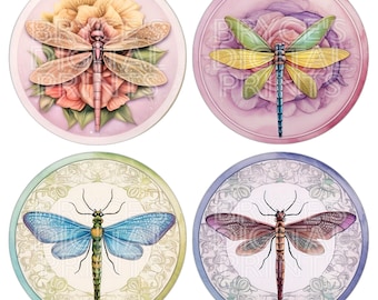 Dragonfly Aquarel Clipart Digitale Download Aquarel Dragonfly Coaster Clipart Coaster Sublimation COASTER Designs Dragonfly PNG