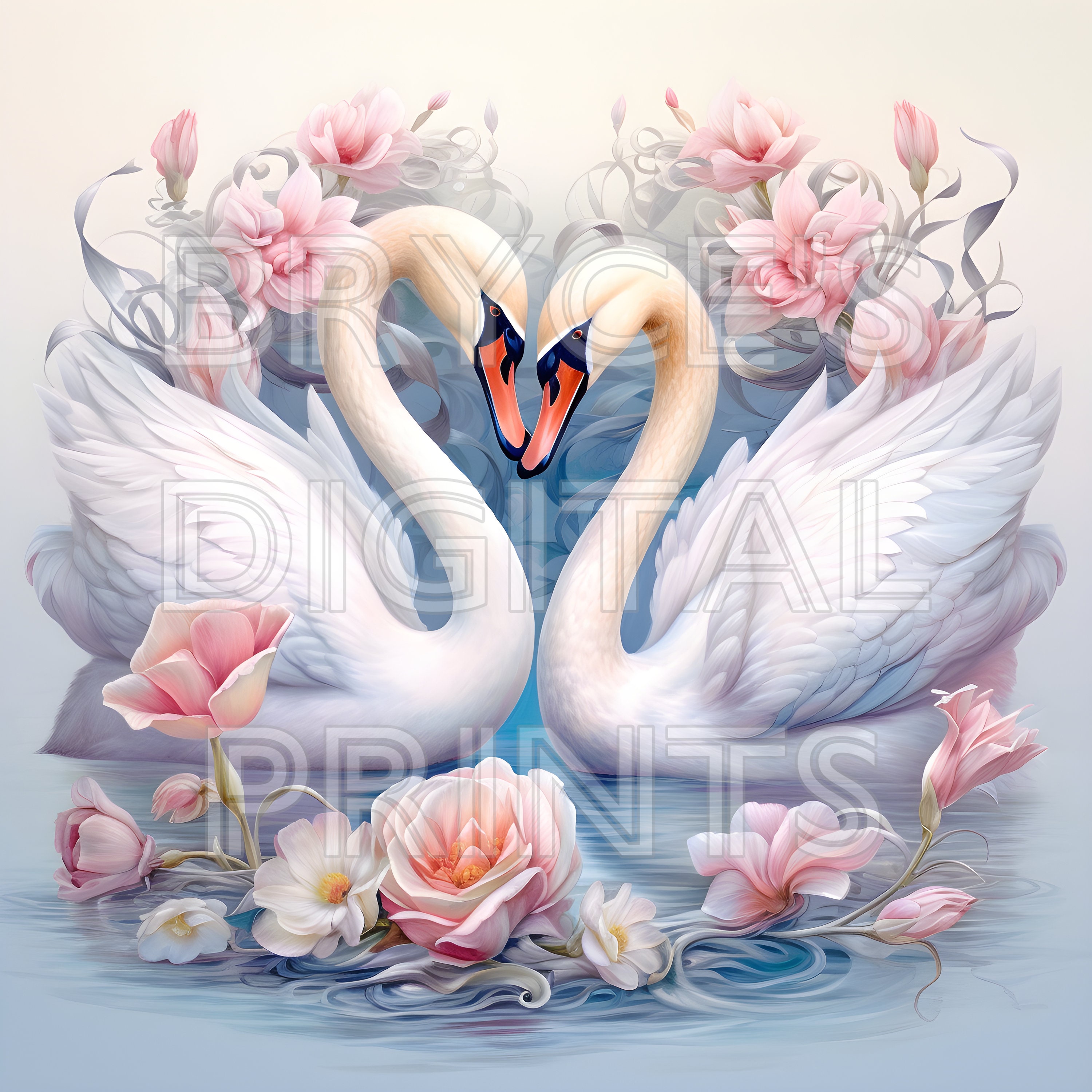 Watercolor Swan Clipart Digital Download Wedding Invitation Clipart ...