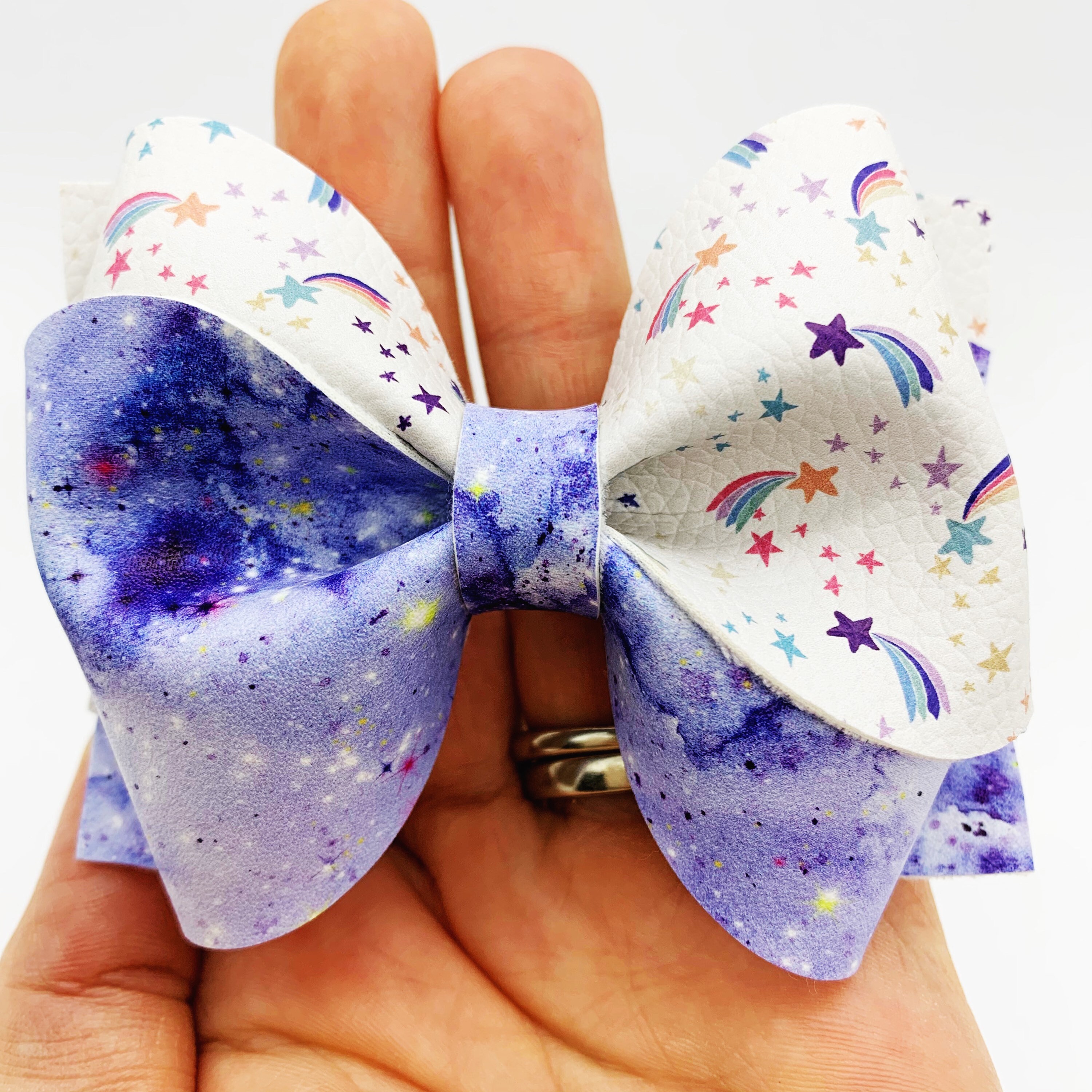 Shooting Stars Cosmic Bow Twisted Design Hair Bow Milky Way - Etsy