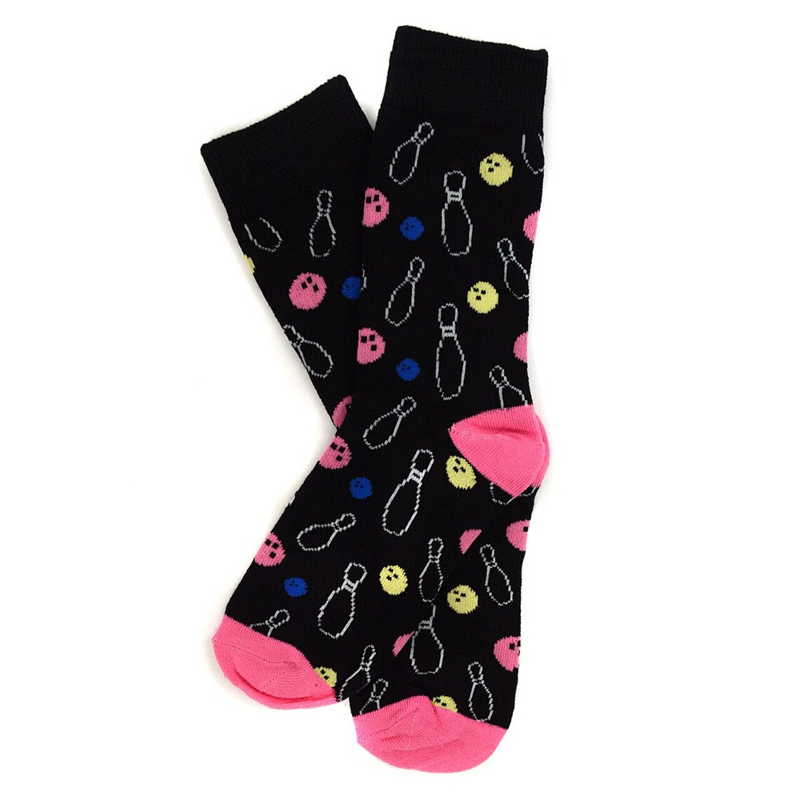 Women's Bowling Novelty Black Fun Crew Socks Funny Sport Etsy