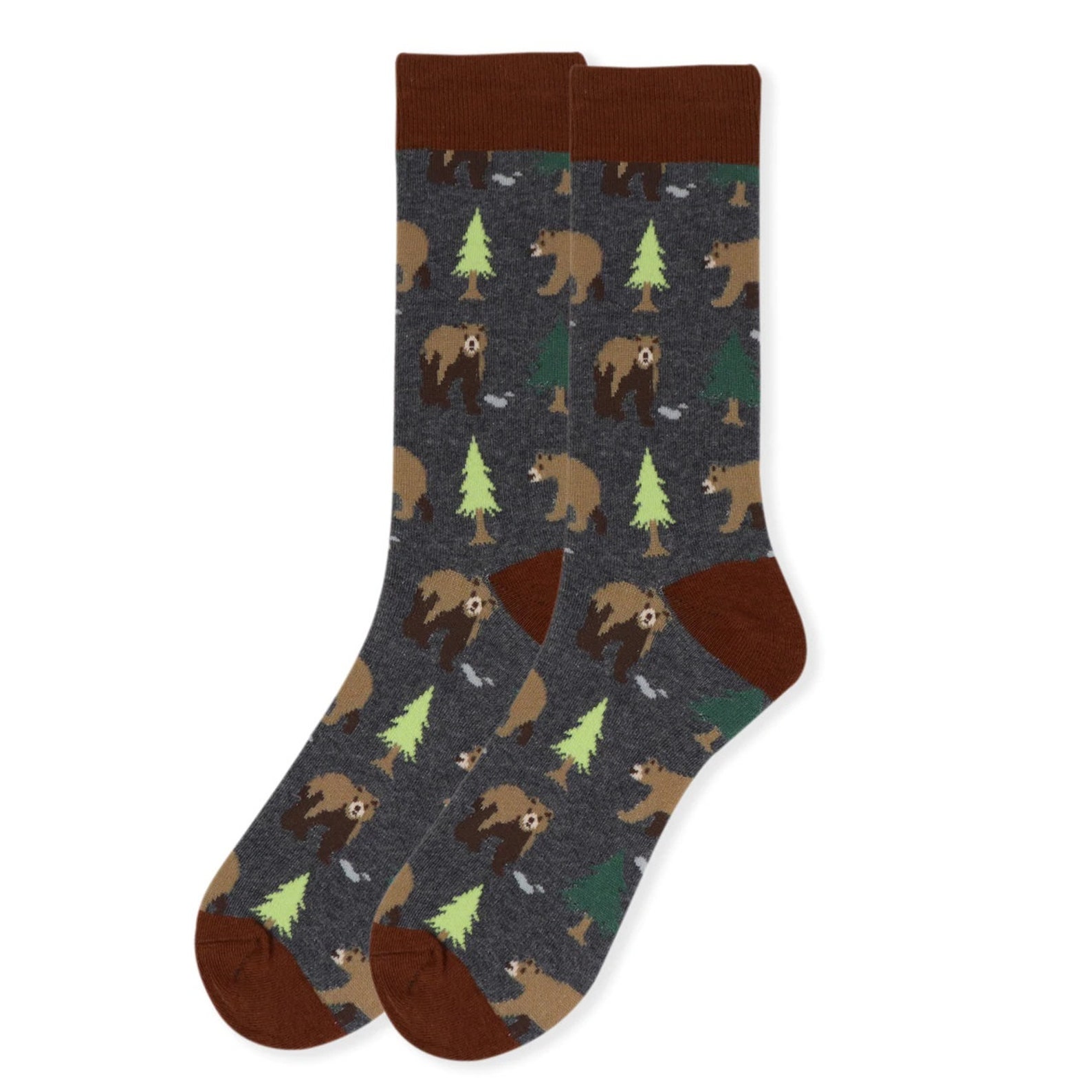 Men's Novelty Camping Sock Bear Sock Fun Hunting Socks Etsy