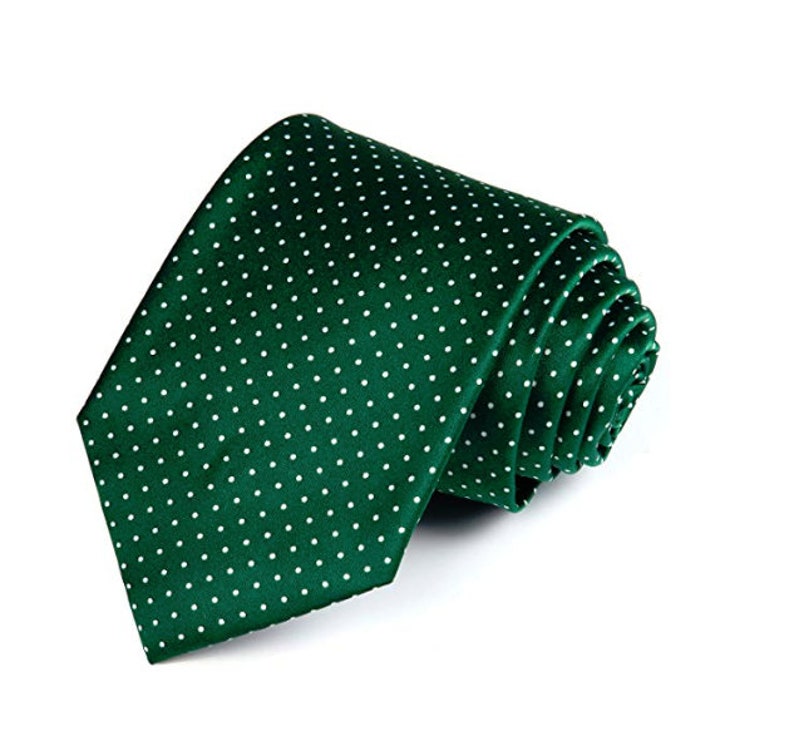 Men/'s New Slim Green Polka Dot 100/% Silk Tie Necktie