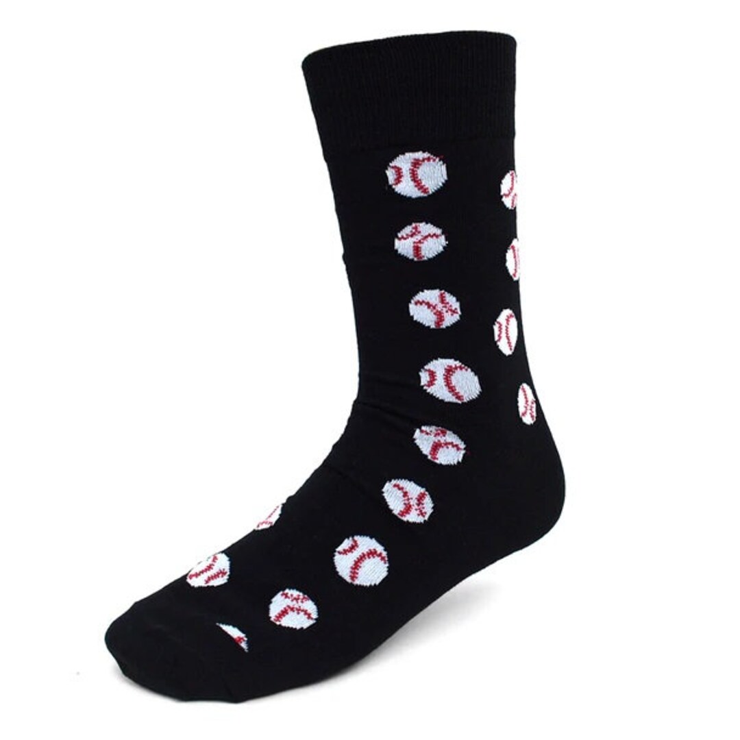 Men's Baseball Novelty Black Blue Casual Socks Man Sport Sock Fun Crew