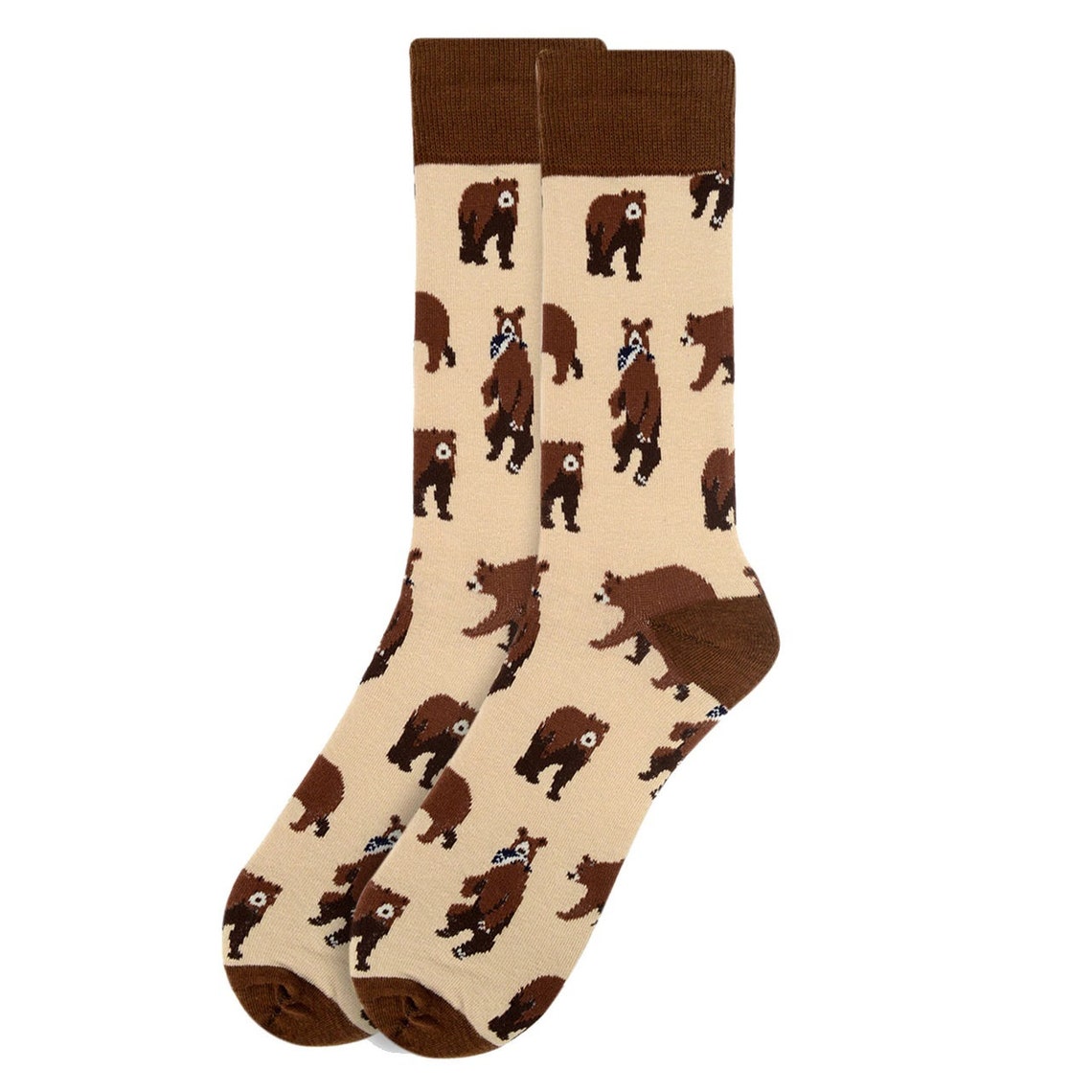 Men's Brown Bear Sock Hunting Socks Funny Animal Socks Etsy