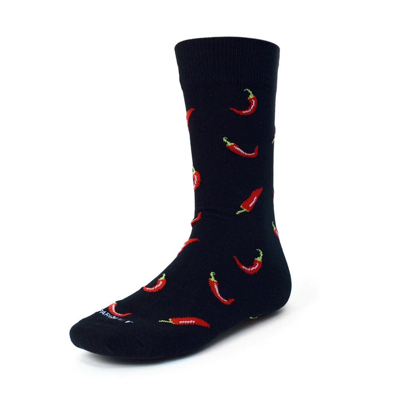 Hot Sauce Sock It To Me Pepper Men's Funky Dress Crew Socks Hot Sauce Sock It To Me Pepper Men's Funky Dress Crew Socks