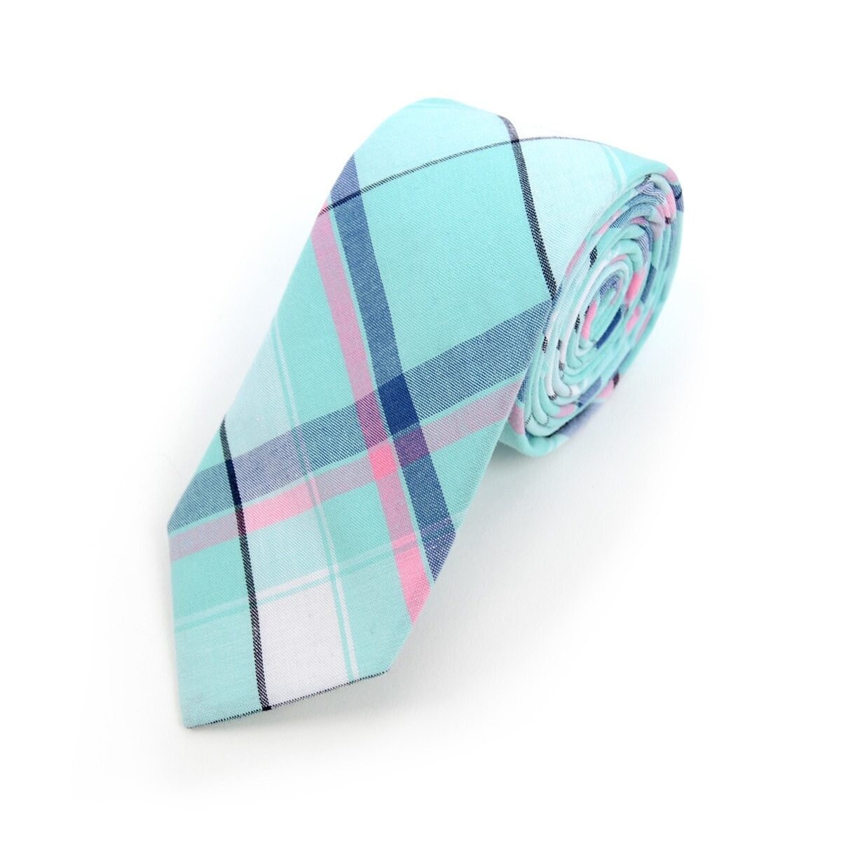 Men's Pastel Plaid Slim Tie Pastel Color Easter Neckties Etsy