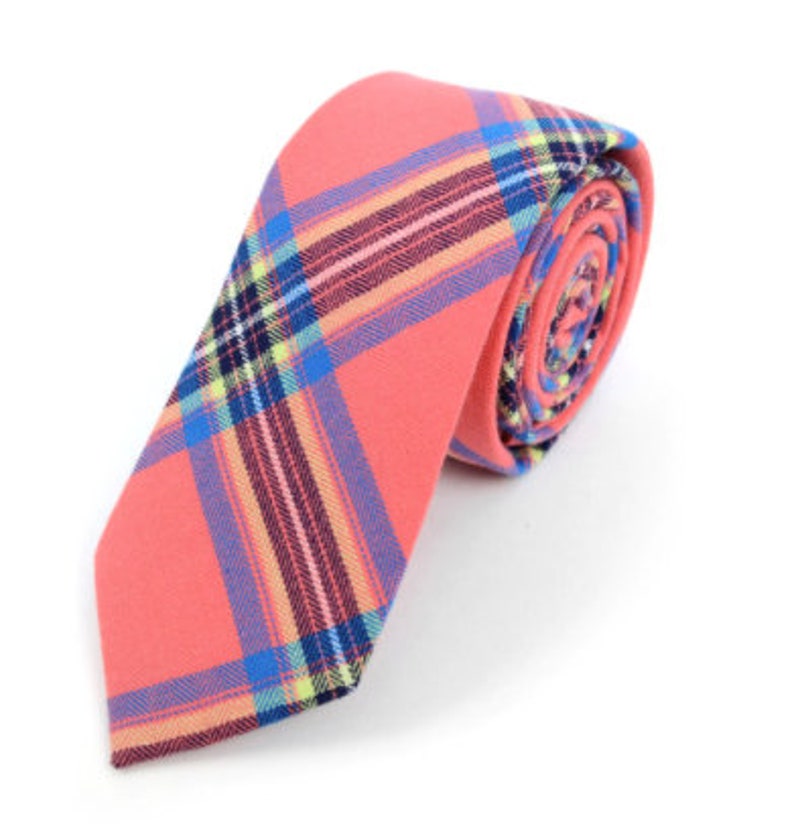 Men's Pastel Plaid Slim Tie Pastel Color Easter Neckties Etsy