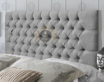 Chesterfield TURIN LINEN HEADBOARD 24" - 2FT6, 3FT, 4FT, 4FT6, 5FT, 6FT - All Sizes & Colours