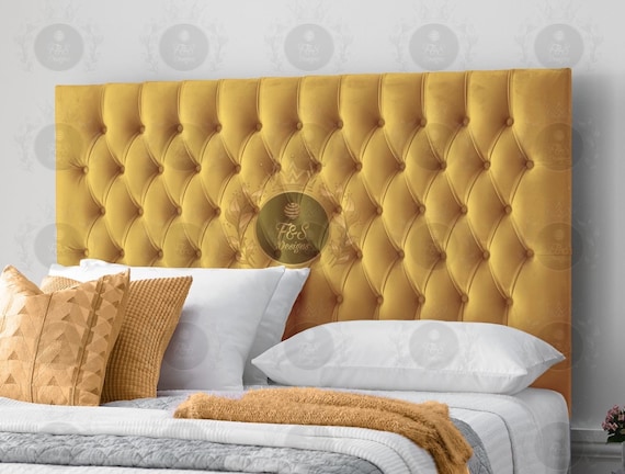 CHESTERFIELD HEADBOARD Plush Velvet 24 2FT6 3FT 4FT 4FT6 5FT