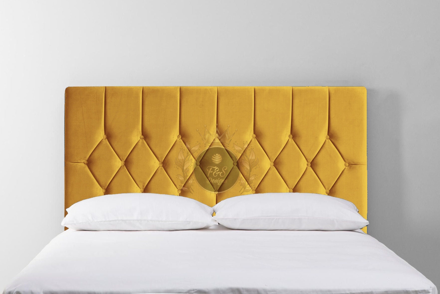 PLUSH VELVET HEADBOARD New 2021 Diamond Design 24 Height Etsy