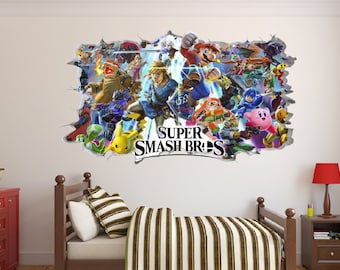 OVERWATCH 3D STYLE WALL ART HOLE IN WALL SMASH DECAL GAME GAMING