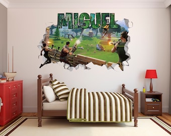 OVERWATCH 3D STYLE WALL ART HOLE IN WALL SMASH DECAL GAME GAMING