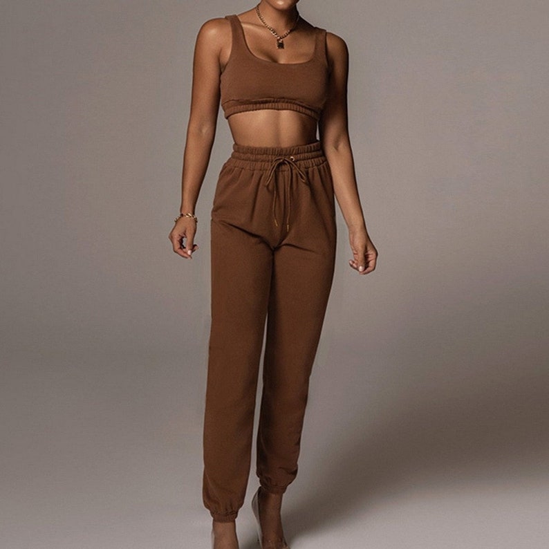 Washed Crop Top & Jogger Set