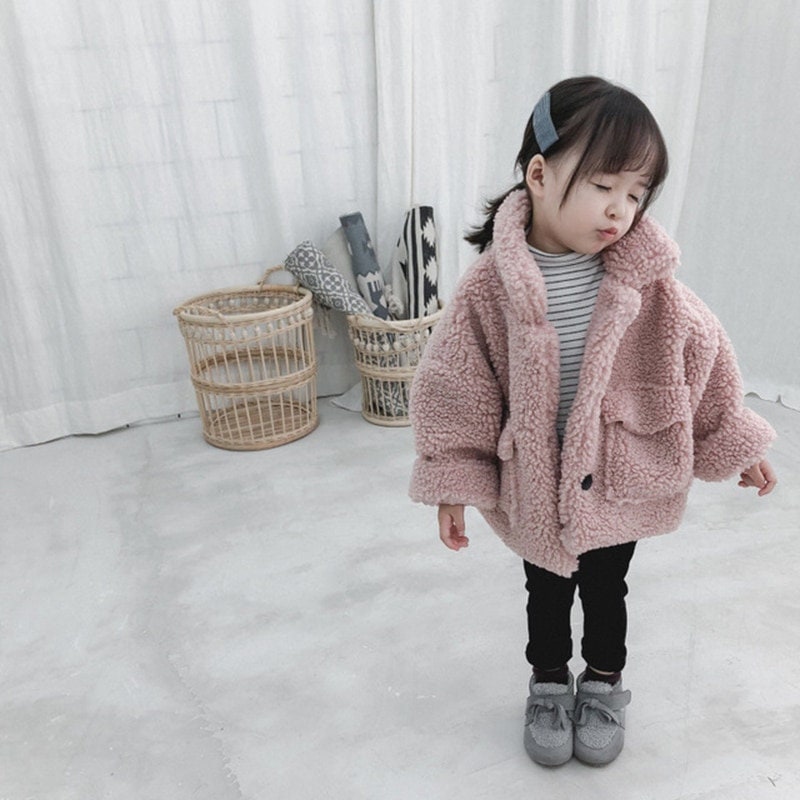 Girl Jacket Warm Kids Winter Coat Teddy 