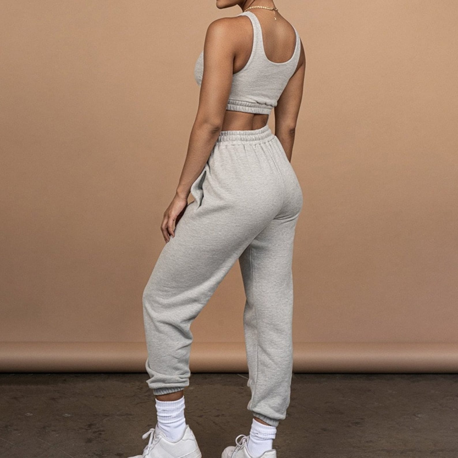 2 Pcs Casual Crop Top Jogger Set 2 Piece Jogger Set Etsy