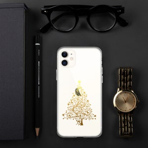 Gold Christmas Tree iPhone Case