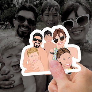 Custom Family Stickers, family decals stickers, family name stickers, family member stickers, stickers of my family - Photo Drawing
