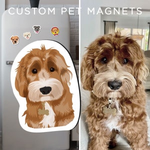 Personalized Dog Magnets - Hand Drawn |  Custom Pet Magnets, Dog head Magnets, make your dog a Magnet, Magnets of your pet, Dog face Magnets