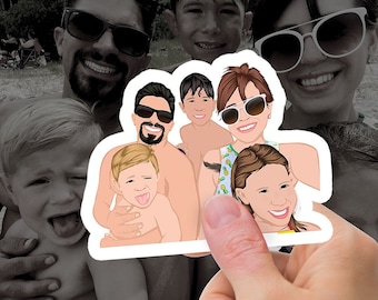 Custom Family Stickers, family decals stickers, family name stickers, family member stickers, stickers of my family - Photo Drawing
