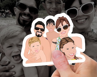 Custom Family Stickers, family decals stickers, family name stickers, family member stickers, stickers of my family - Photo Drawing