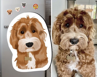 Personalized Dog Magnets - Hand Drawn |  Custom Pet Magnets, Dog head Magnets, make your dog a Magnet, Magnets of your pet, Dog face Magnets