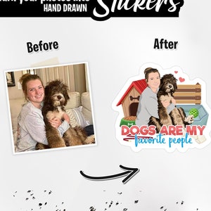 Custom dog stickers, Dog cartoon drawings, Personalized dogs are my favorite people stickers, Stickers for dogs - Hand drawn Pet Stickers