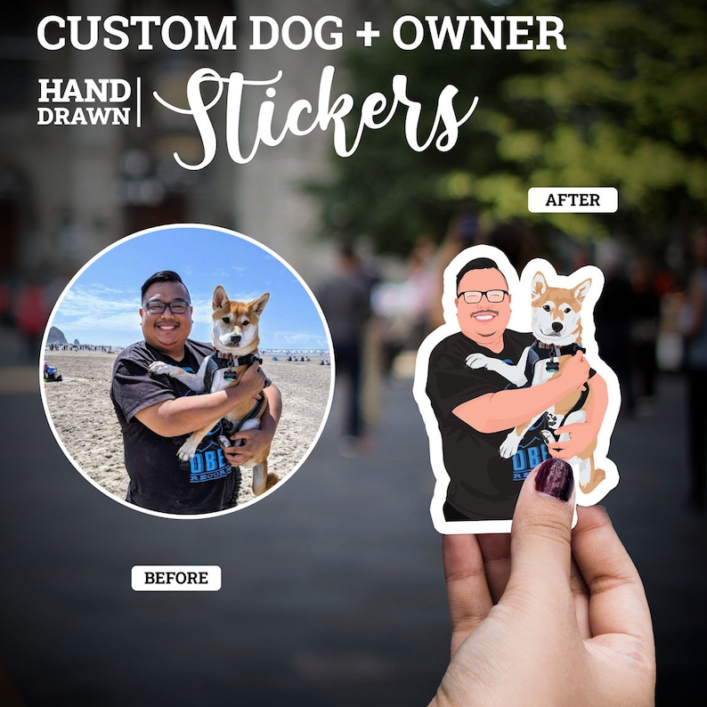 Custom Dog Owner Sticker - Hand Drawn | Dog Dad Sticker, Dog Mom ...