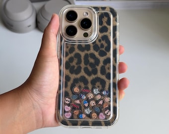 Build Your Personalized Custom Photo Shaker Phone Case, Shaking Charms Inside, Chic Cheetah
