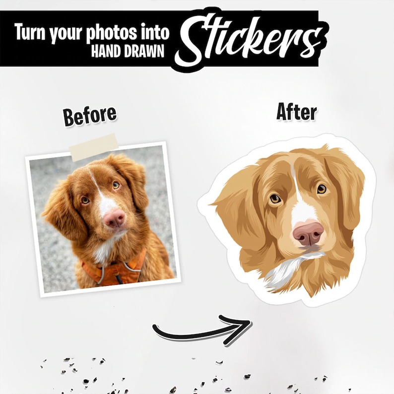 Personalized Dog Stickers - Hand Drawn | custom pet sticker, custom dog sticker, dog face sticker, sticker of my dog, stickers of my pet image 2