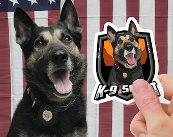 Custom Police K9 Stickers - Hand Drawn