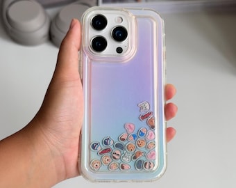 Build Your Personalized Custom Photo Shaker Phone Case, Shaking Charms Inside, Faded Rainbow