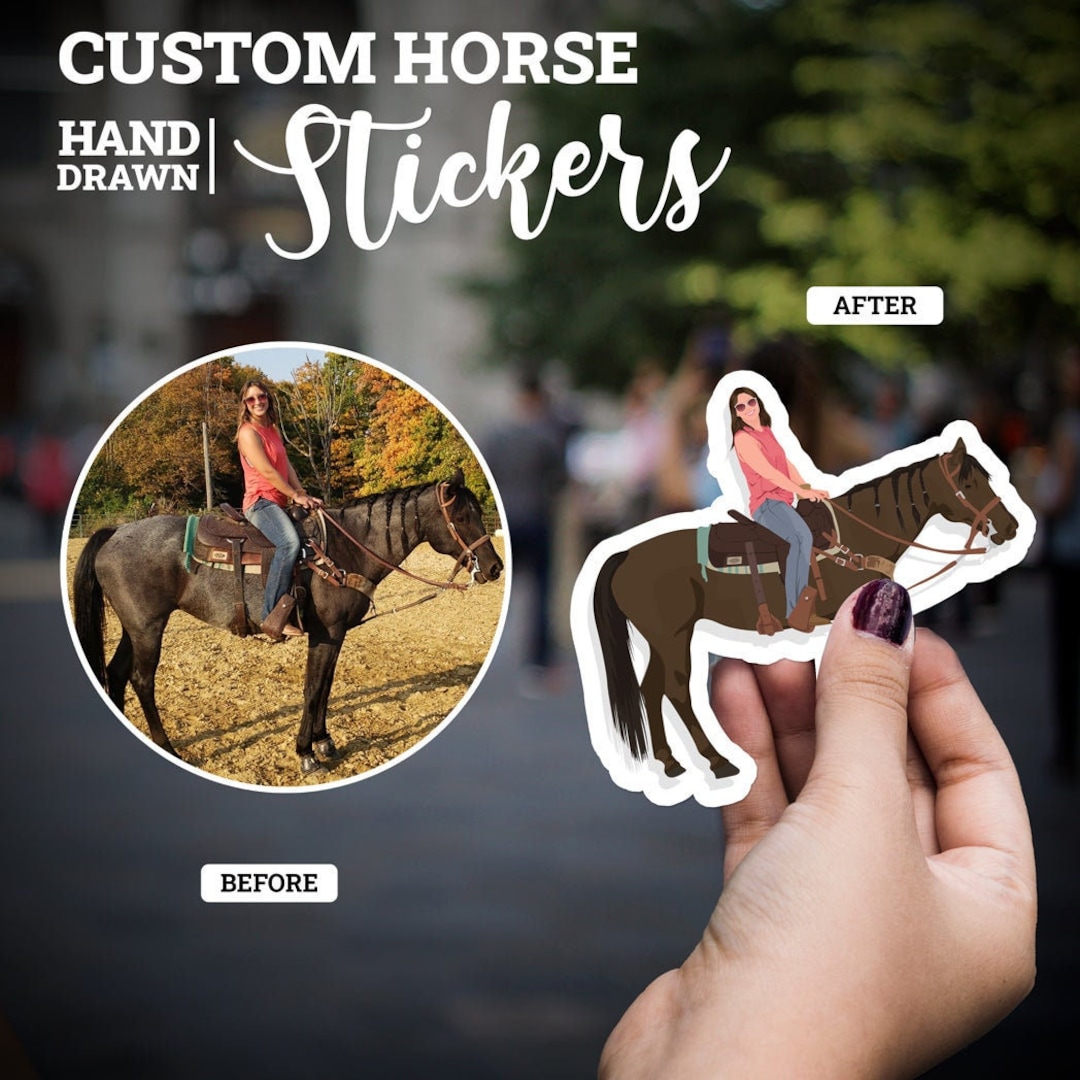 Custom Horse Stickers, Equestrian Stickers, Personalized Gifts for