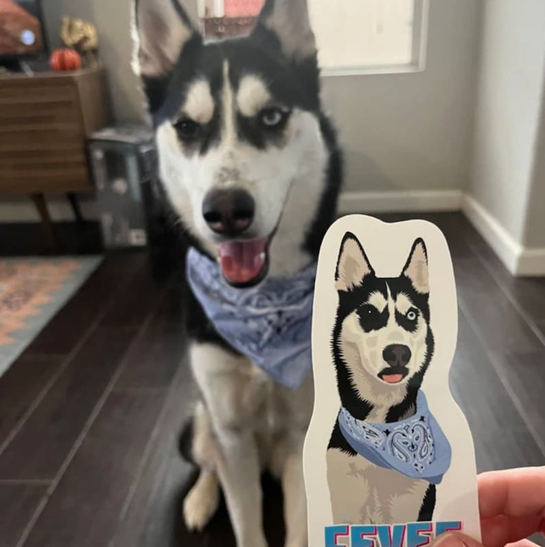 Personalized Dog Stickers - Hand Drawn | custom pet sticker, custom dog sticker, dog face sticker, sticker of my dog, stickers of my pet image 4